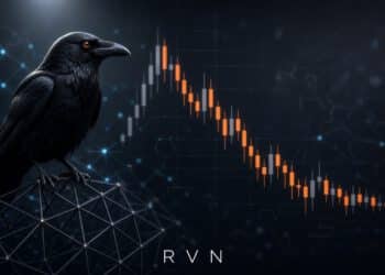 Ravencoin (RVN) Price and News for September 2026 – Raven on a Falling Candlestick Chart